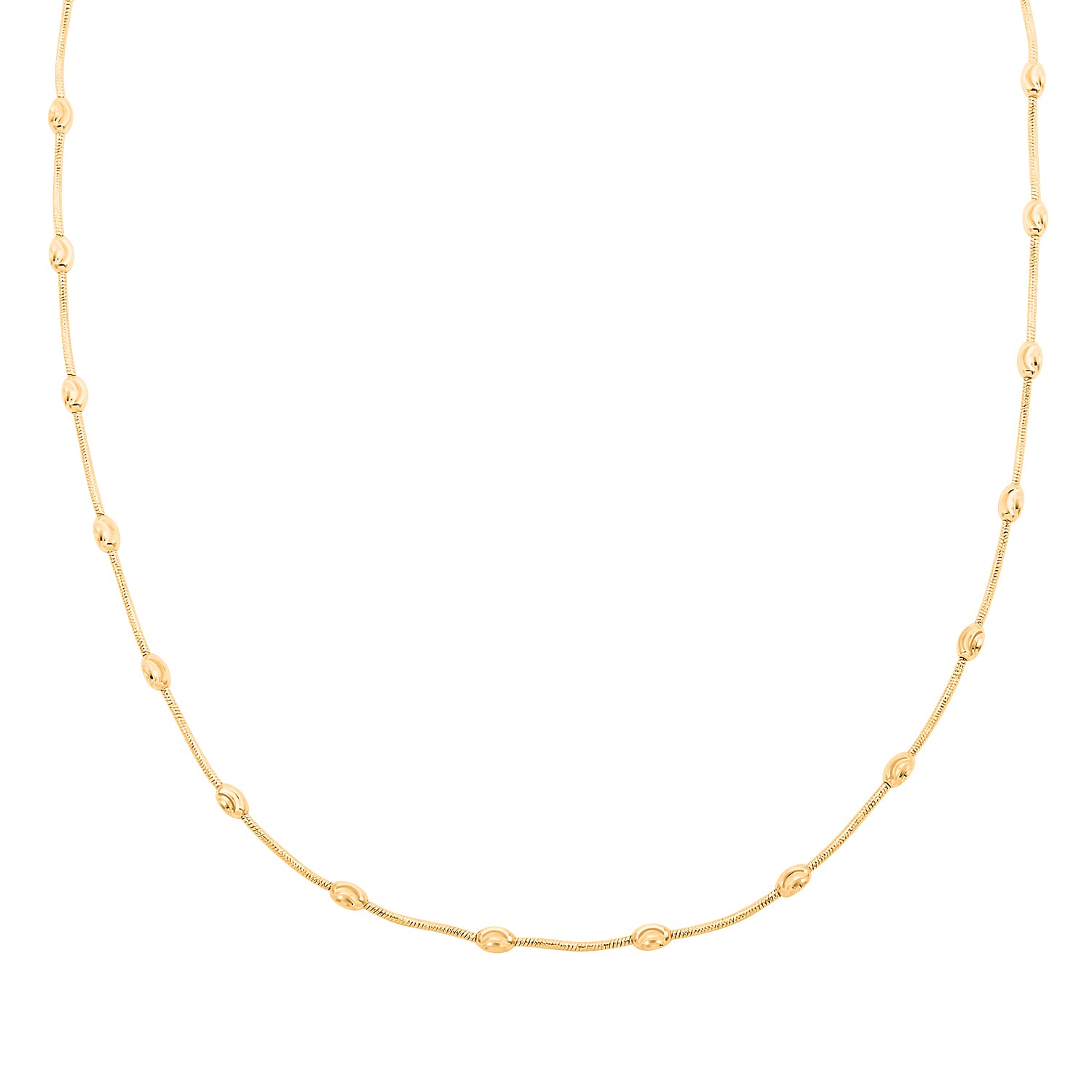 Italian 14K Yellow Gold Over Sterling Silver Oval Link Chain Necklace 20 Inches 6.90 Grams