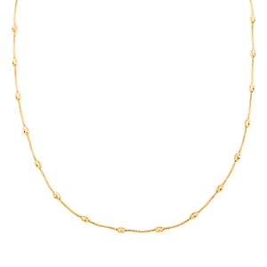 Italian 14K Yellow Gold Over Sterling Silver Oval Link Chain Necklace 20 Inches 6.90 Grams