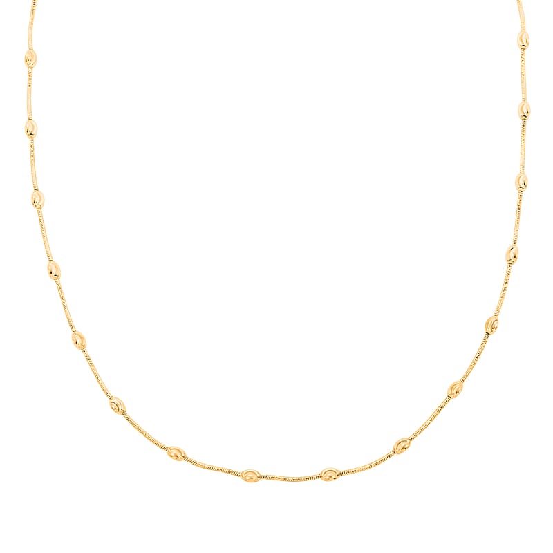 Italian 14K Yellow Gold Over Sterling Silver Oval Link Chain Necklace 20 Inches 6.90 Grams