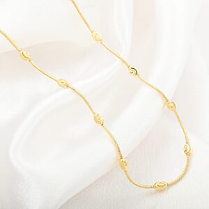 Italian 14K Yellow Gold Over Sterling Silver Oval Link Chain Necklace 20 Inches 6.90 Grams
