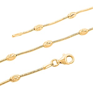 Italian 14K Yellow Gold Over Sterling Silver Oval Link Chain Necklace 20 Inches 6.90 Grams