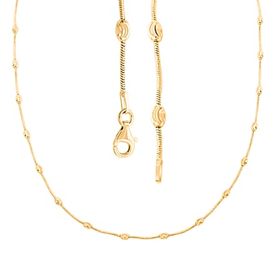 Italian 14K Yellow Gold Over Sterling Silver Oval Link Chain Necklace 20 Inches 6.90 Grams