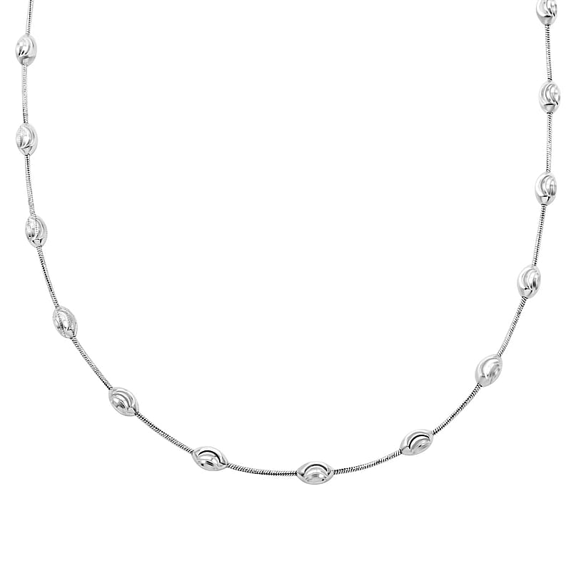 Italian Sterling Silver Oval Link Chain Necklace 18-20 Inches 11.35 Grams