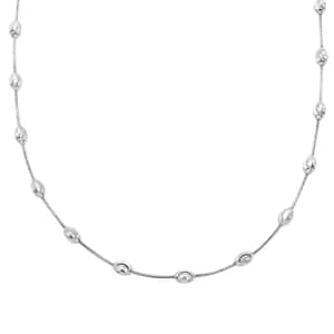 Italian Sterling Silver Oval Link Chain Necklace 18-20 Inches 11.35 Grams