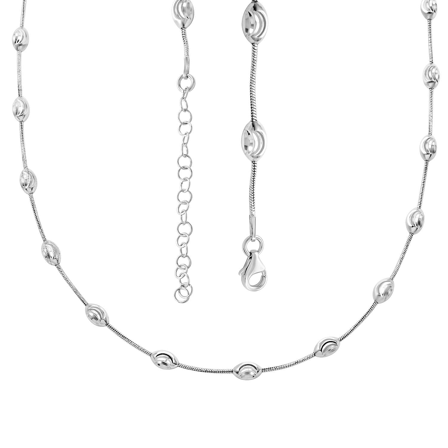 Italian Sterling Silver Oval Link Chain Necklace 18-20 Inches 11.35 Grams