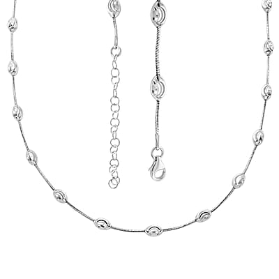 Italian Sterling Silver Oval Link Chain Necklace 18-20 Inches 11.35 Grams