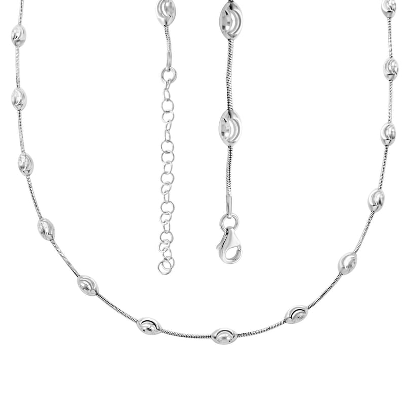 Italian Sterling Silver Oval Link Chain Necklace 18-20 Inches 11.35 Grams