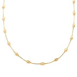 Italian 14K Yellow Gold Over Sterling Silver Oval Link Chain Necklace 18-20 Inches 11 Grams