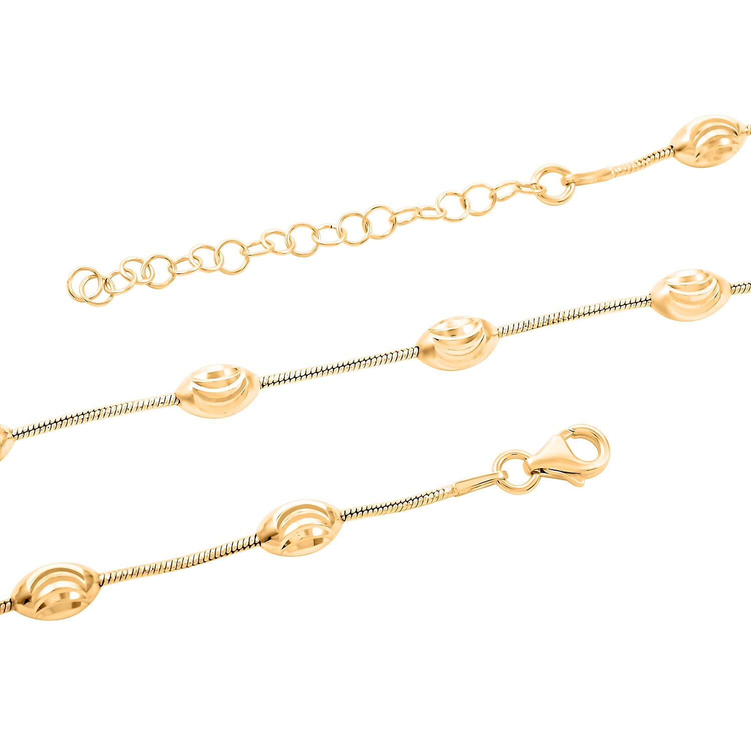 Italian 14K Yellow Gold Over Sterling Silver Oval Link Chain Necklace 18-20 Inches 11 Grams