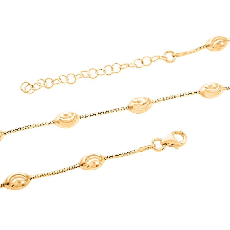 Italian 14K Yellow Gold Over Sterling Silver Oval Link Chain Necklace 18-20 Inches 11 Grams