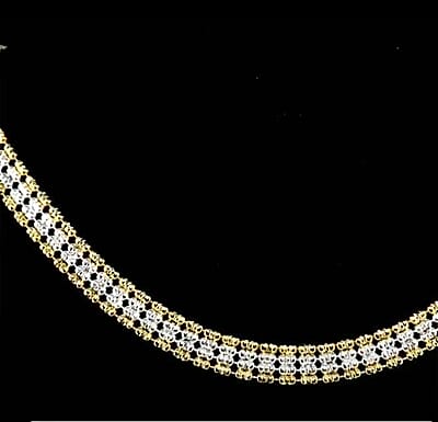 Italian Sterling Silver Ice Flat Chain Necklace 18 Inches 20.05 GRams