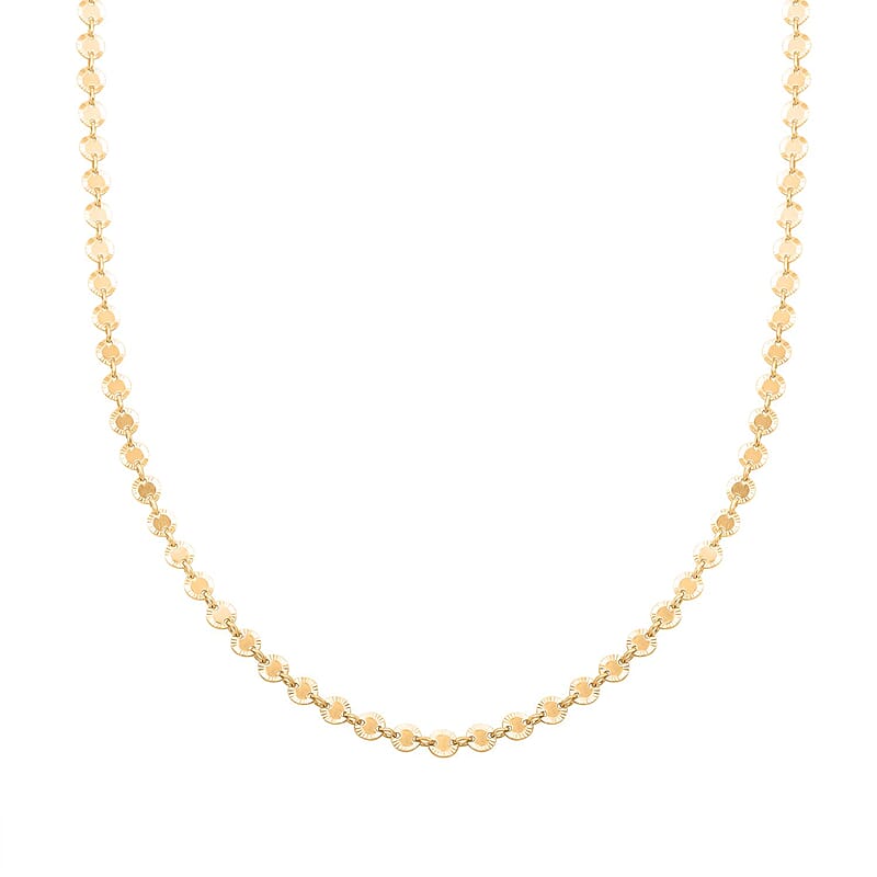 Italian 14K Yellow Gold Over Sterling Silver Arte Disco Sunflower Chain Necklace 18-20 Inches 5.80 Grams