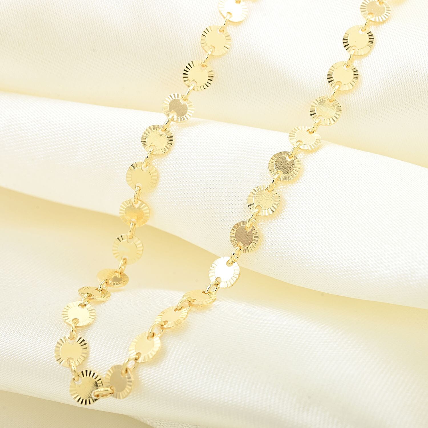 Italian 14K Yellow Gold Over Sterling Silver Arte Disco Sunflower Chain Necklace 18-20 Inches 5.80 Grams