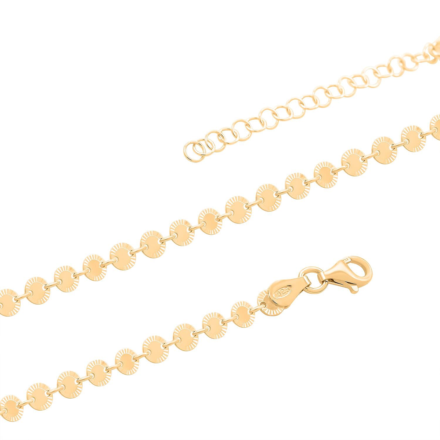 Italian 14K Yellow Gold Over Sterling Silver Arte Disco Sunflower Chain Necklace 18-20 Inches 5.80 Grams