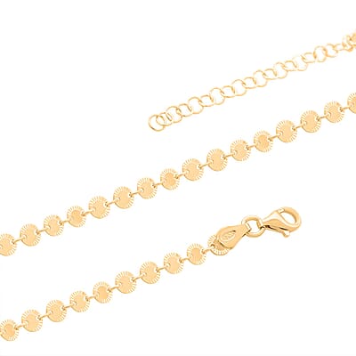 Italian 14K Yellow Gold Over Sterling Silver Arte Disco Sunflower Chain Necklace 18-20 Inches 5.80 Grams