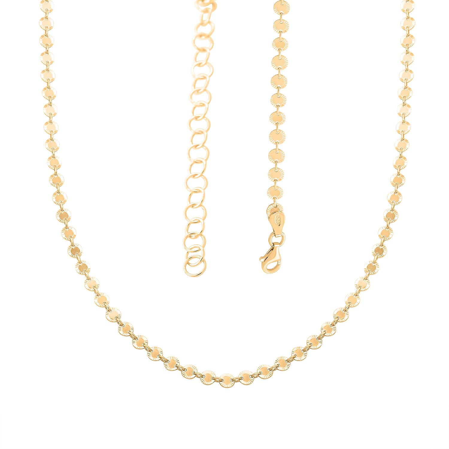 Italian 14K Yellow Gold Over Sterling Silver Arte Disco Sunflower Chain Necklace 18-20 Inches 5.80 Grams
