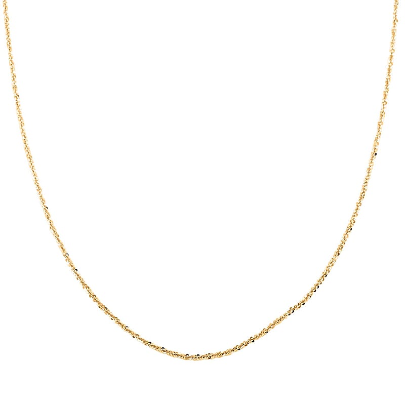 Italian 14K Yellow Gold Over Sterling Silver Margherita Chain Necklace 20 Inches 3.12 Grams