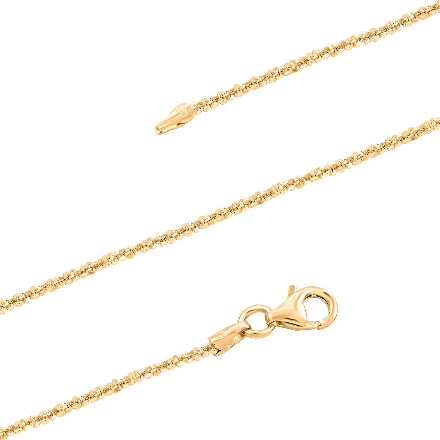 Italian 14K Yellow Gold Over Sterling Silver Margherita Chain Necklace 20 Inches 3.12 Grams