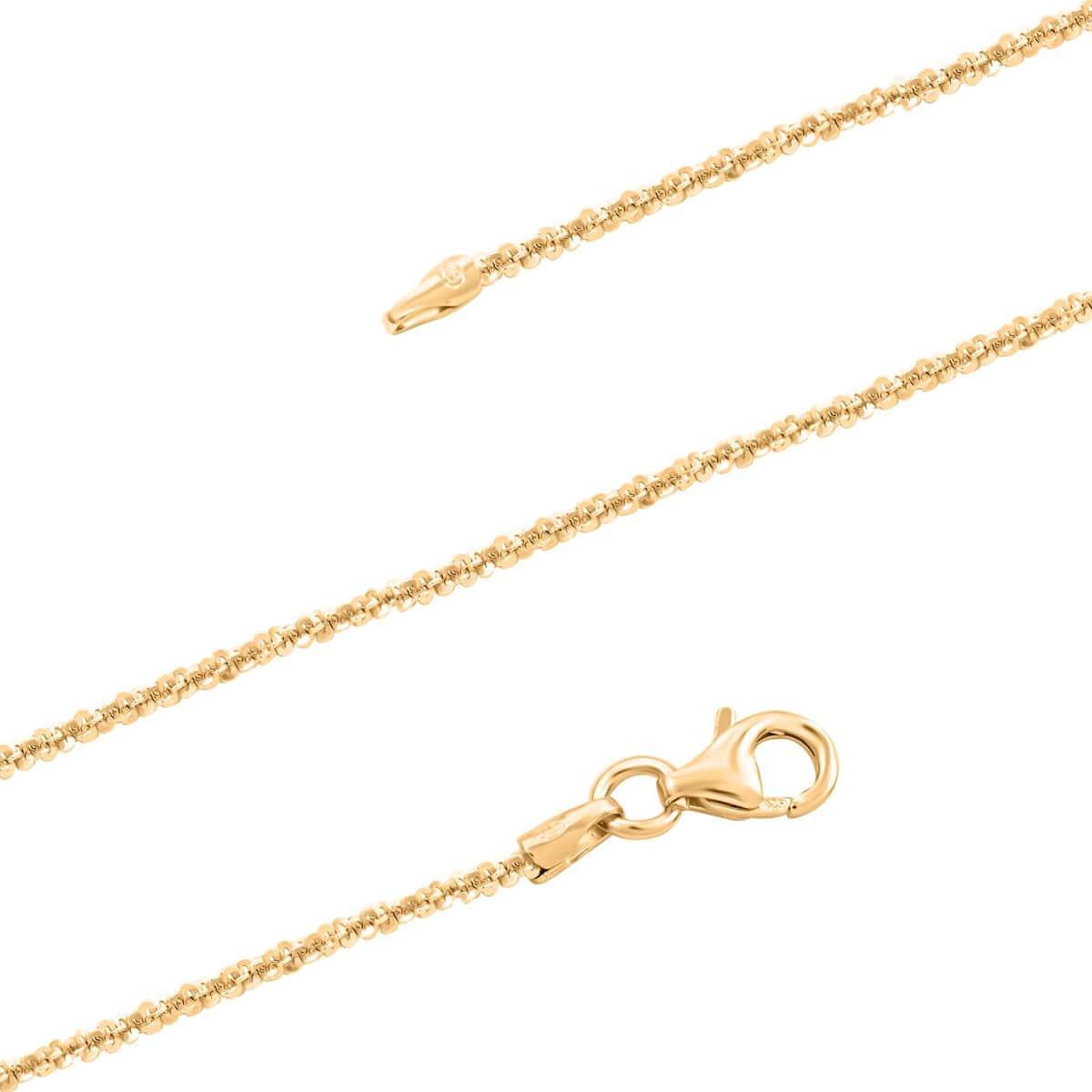 Italian 14K Yellow Gold Over Sterling Silver Margherita Chain Necklace 20 Inches 3.12 Grams image number 2