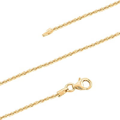 Italian 14K Yellow Gold Over Sterling Silver Margherita Chain Necklace 20 Inches 3.12 Grams