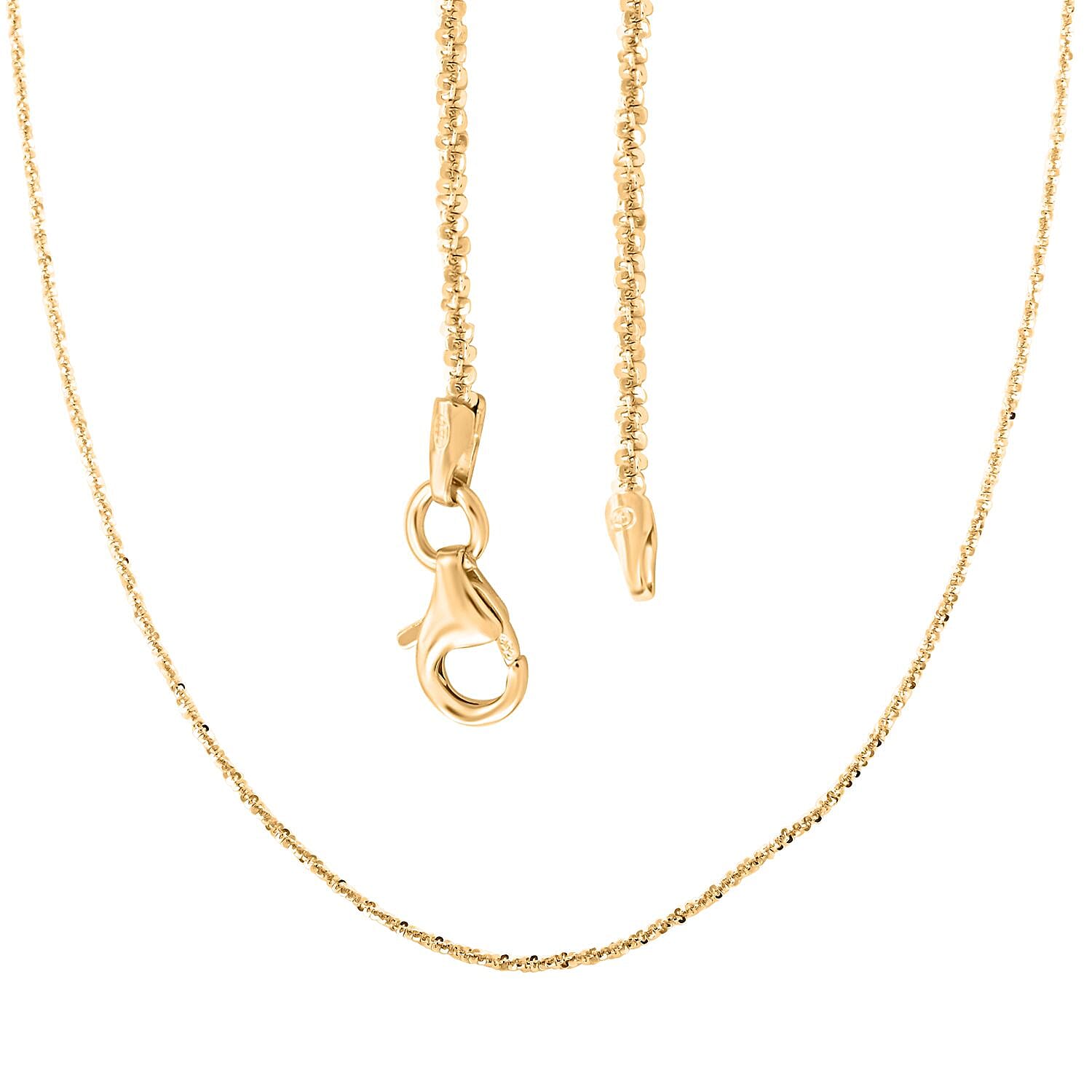 Italian 14K Yellow Gold Over Sterling Silver Margherita Chain Necklace 20 Inches 3.12 Grams