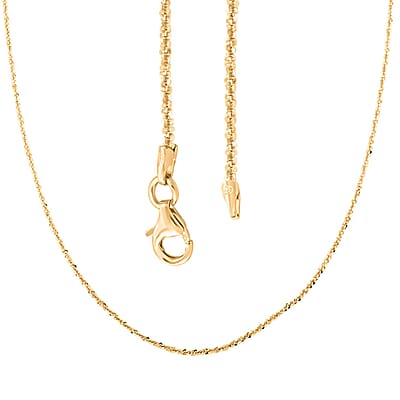 Italian 14K Yellow Gold Over Sterling Silver Margherita Chain Necklace 20 Inches 3.12 Grams