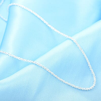 Italian Sterling Silver Margherita Chain Necklace 24 Inches 3.65 Grams