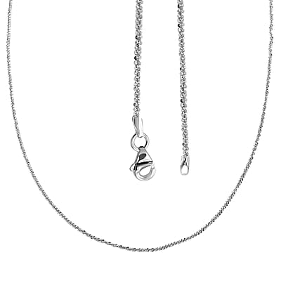 Italian Sterling Silver Margherita Chain Necklace 24 Inches 3.65 Grams
