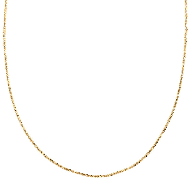 Italian 14K Yellow Gold Over Sterling Silver Margherita Chain Necklace 24 Inches 3.65 GRams