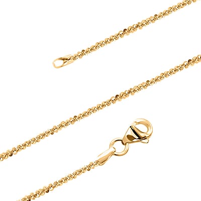 Italian 14K Yellow Gold Over Sterling Silver Margherita Chain Necklace 24 Inches 3.65 GRams