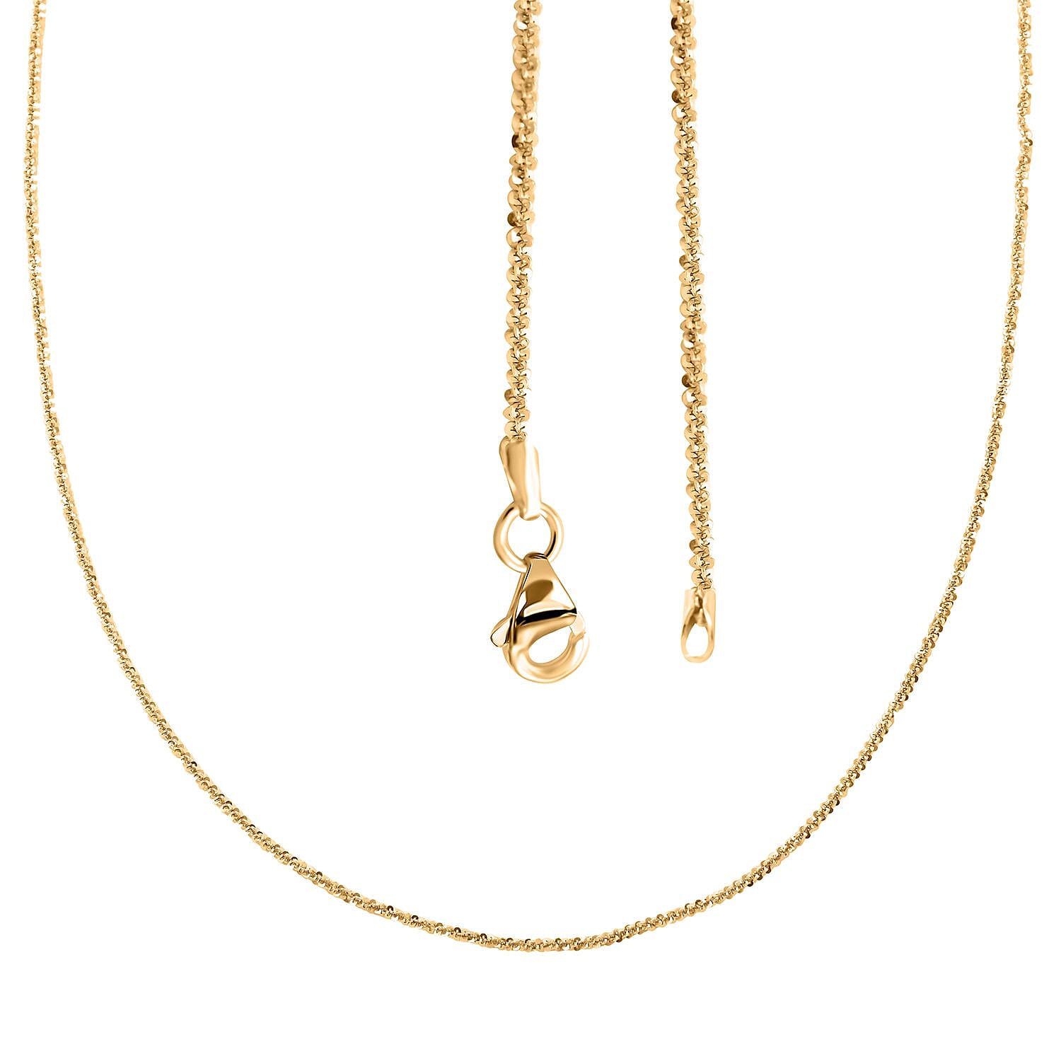 Italian 14K Yellow Gold Over Sterling Silver Margherita Chain Necklace 24 Inches 3.65 GRams