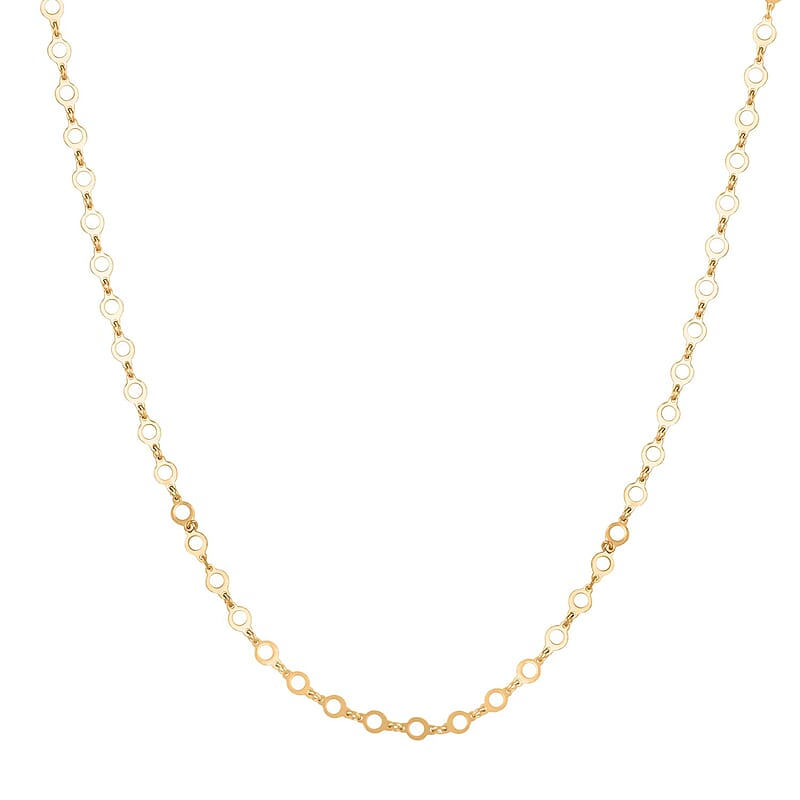 Italian 14K YG Over Sterling Silver Chain Necklace 24 Inches 3.85 Grams