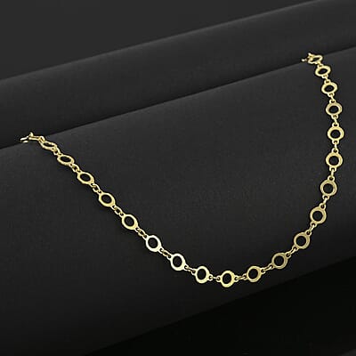 Italian 14K YG Over Sterling Silver Chain Necklace 24 Inches 3.85 Grams