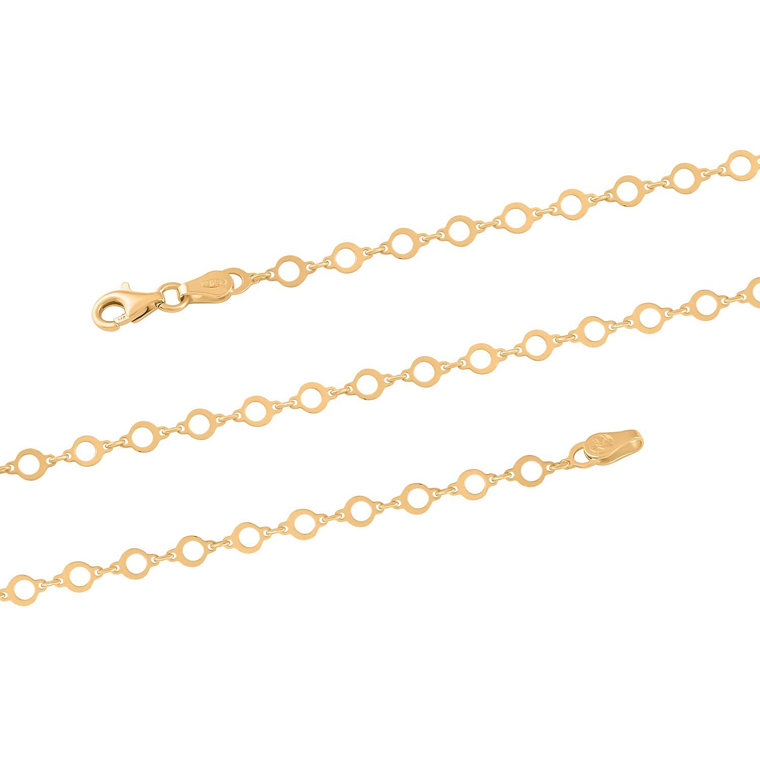 Italian 14K YG Over Sterling Silver Chain Necklace 24 Inches 3.85 Grams