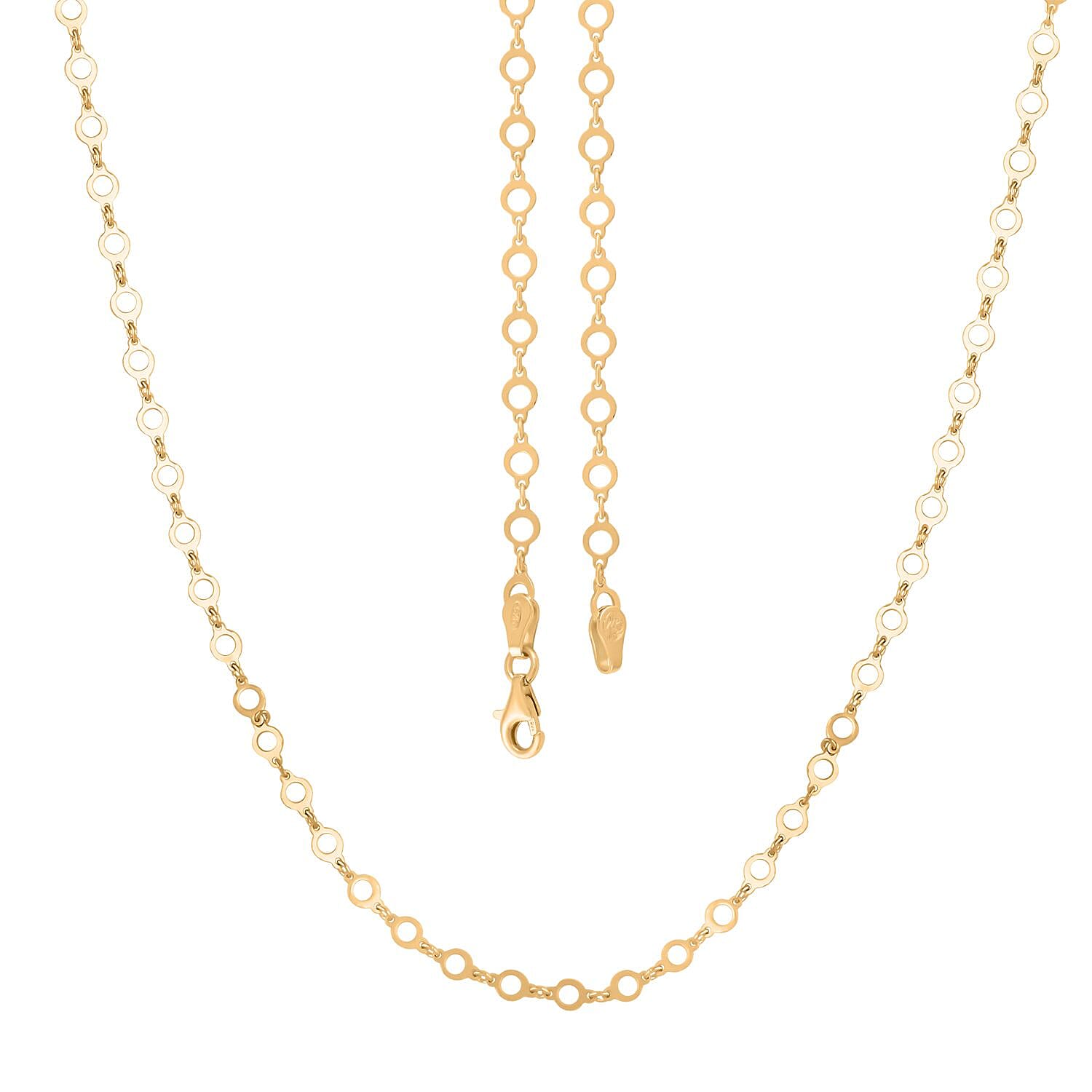 Italian 14K YG Over Sterling Silver Chain Necklace 24 Inches 3.85 Grams