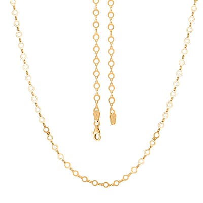 Italian 14K YG Over Sterling Silver Chain Necklace 24 Inches 3.85 Grams