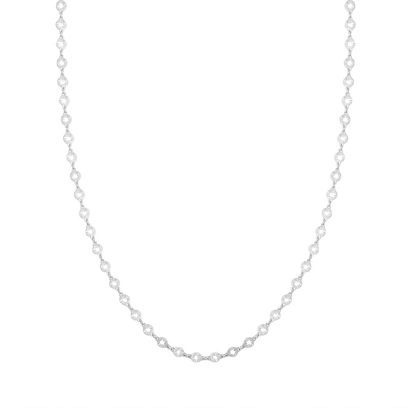 Italian Star Link Chain Necklace in Sterling Silver 24 Inches 5.05 Grams