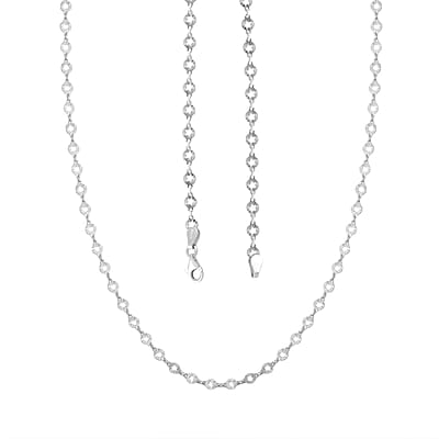 Italian Star Link Chain Necklace in Sterling Silver 24 Inches 5.05 Grams