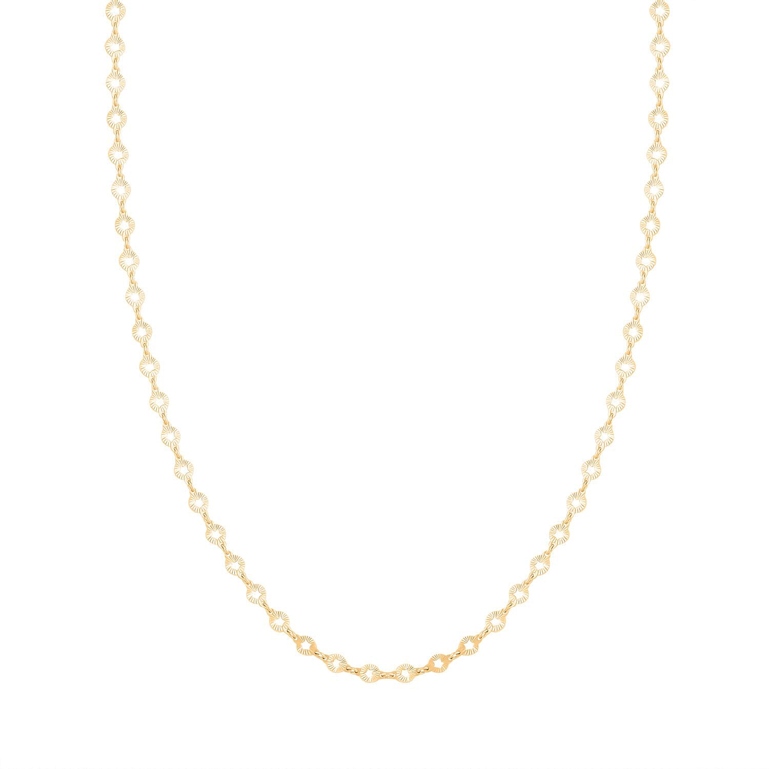 Italian Star Link Chain Necklace in 14K Yellow Gold Over Sterling Silver 24 Inches 5.05 Grams