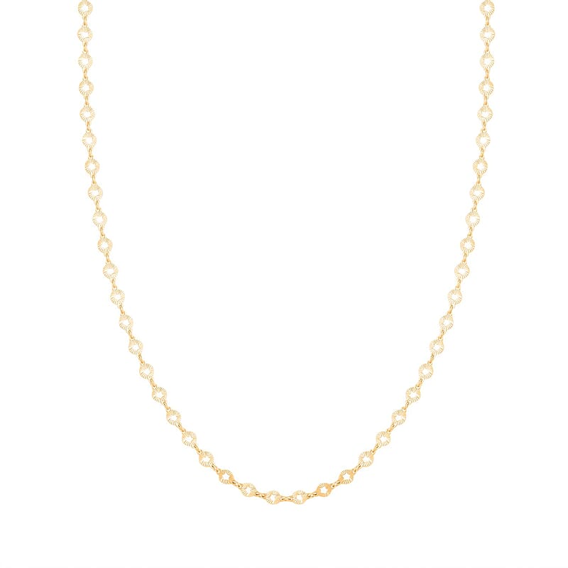 Italian Star Link Chain Necklace in 14K Yellow Gold Over Sterling Silver 24 Inches 5.05 Grams