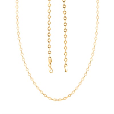Italian Star Link Chain Necklace in 14K Yellow Gold Over Sterling Silver 24 Inches 5.05 Grams