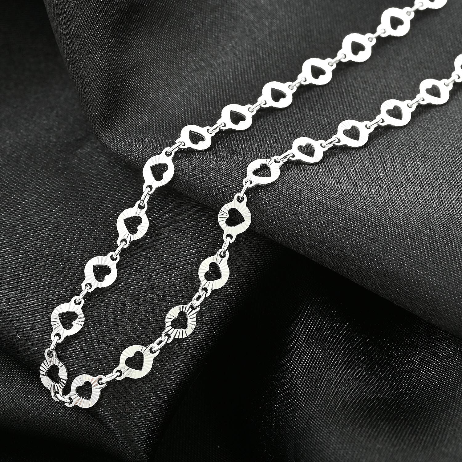 Italian Sterling Silver Arte Star Chain Necklace 24 Inches 4.90 Grams