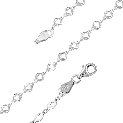 Italian Sterling Silver Arte Star Chain Necklace 24 Inches 4.90 Grams