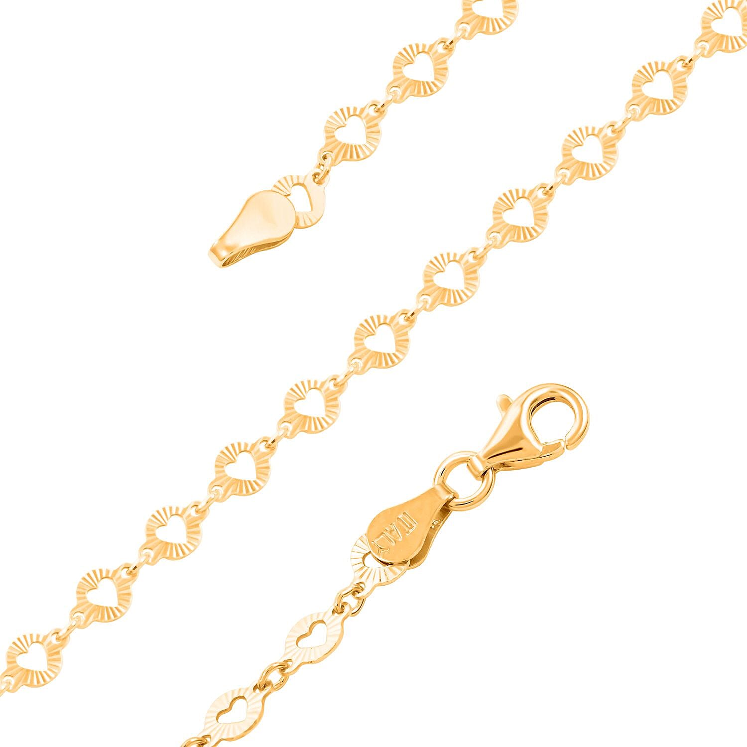 Italian 14K Yellow Gold Over Sterling Silver Arte Star Chain Necklace (24 Inches) (4.90 g)