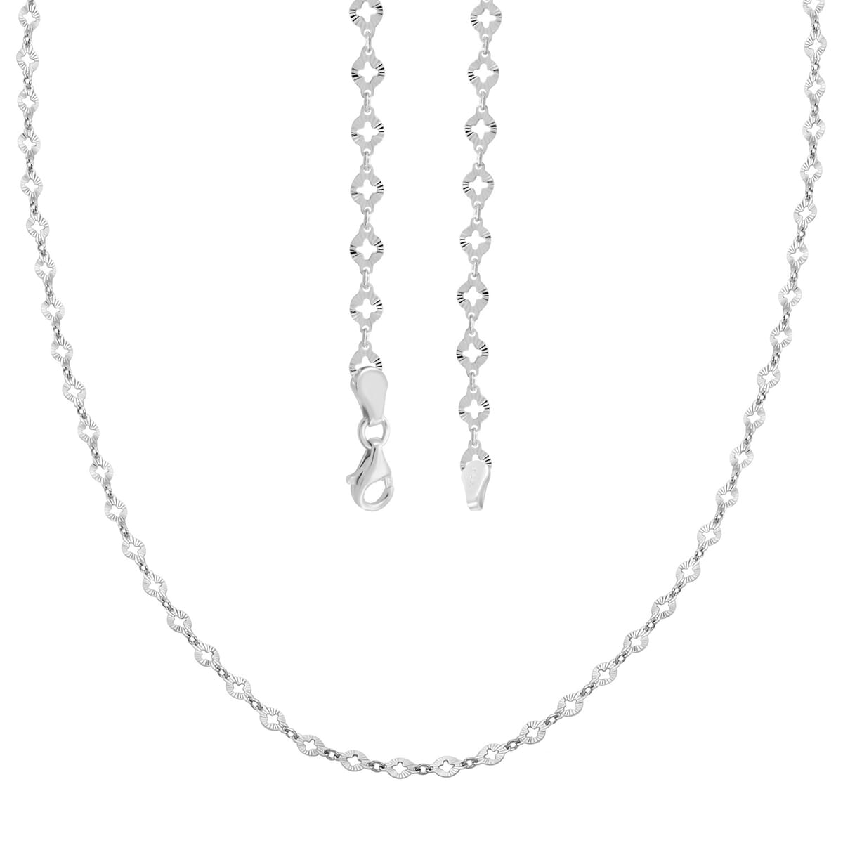 Italian Sterling Silver Arte 14 Star Chain Necklace 24 Inches 5.05 Grams image number 3