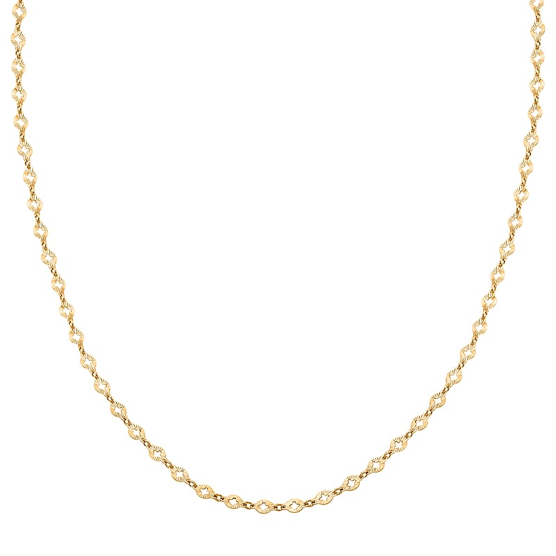 Italian 14K Yellow Gold Over Sterling Silver Arte 14 Star Chain Necklace 24 Inches 5.05 Grams