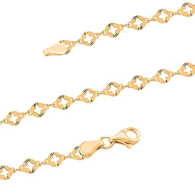 Italian 14K Yellow Gold Over Sterling Silver Arte 14 Star Chain Necklace 24 Inches 5.05 Grams