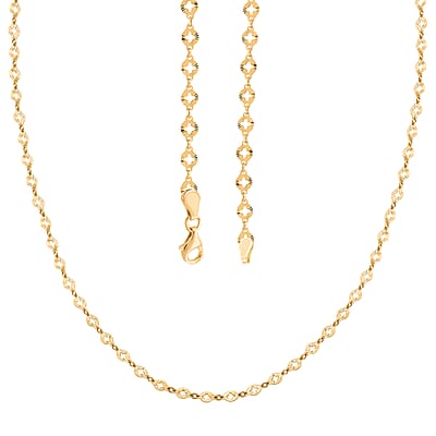 Italian 14K Yellow Gold Over Sterling Silver Arte 14 Star Chain Necklace 24 Inches 5.05 Grams