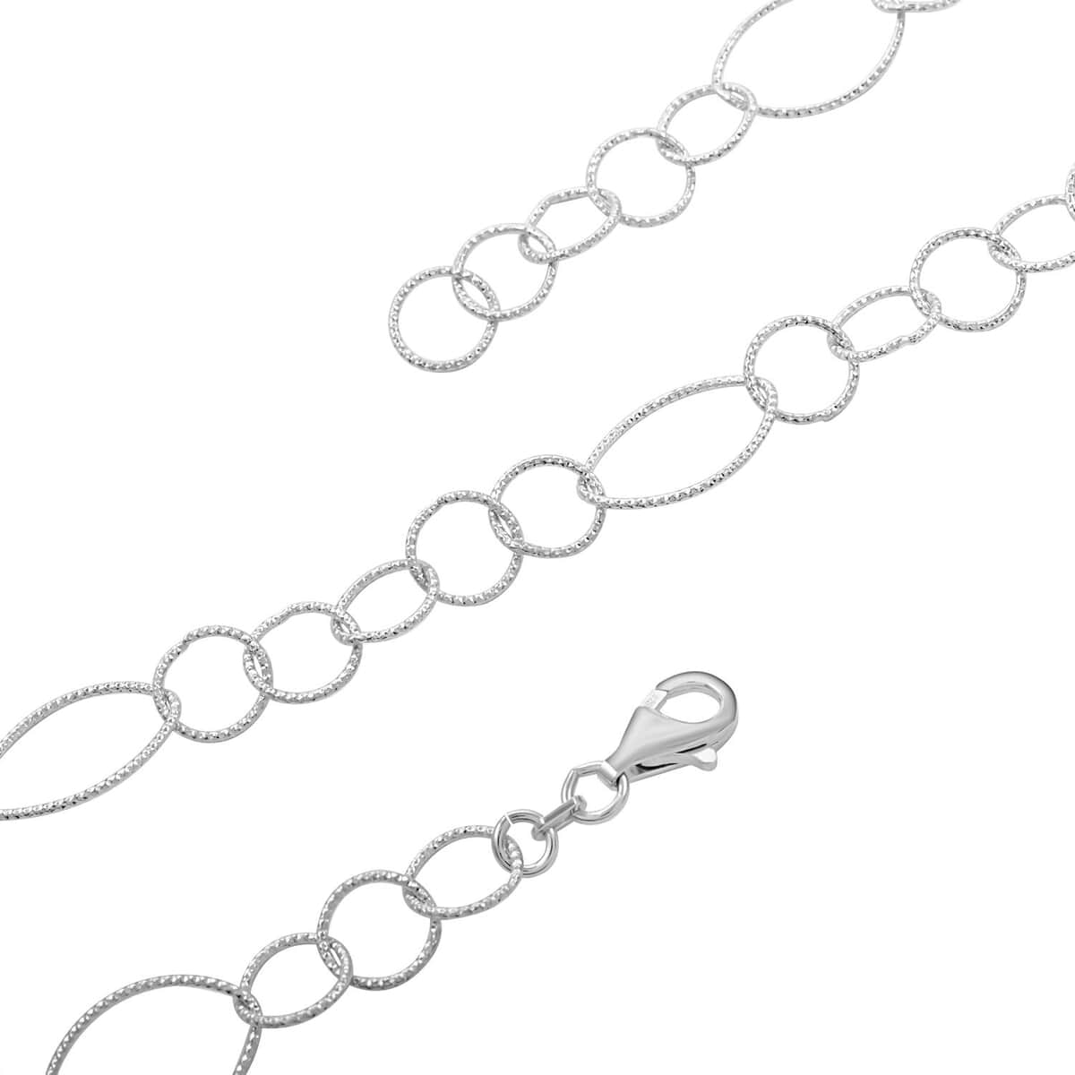 Italian Sterling Silver Circle Link Chain Necklace 22 Inches 8.75 Grams image number 2