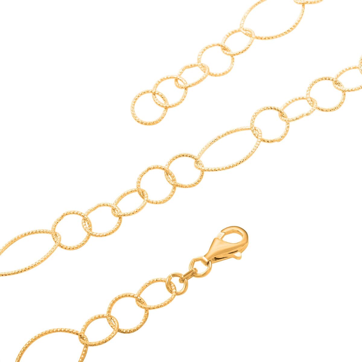 Italian 14K Yellow Gold Over Sterling Silver Circle Link Chain Necklace 22 Inches 8.75 Grams image number 2